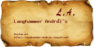 Langhammer András névjegykártya